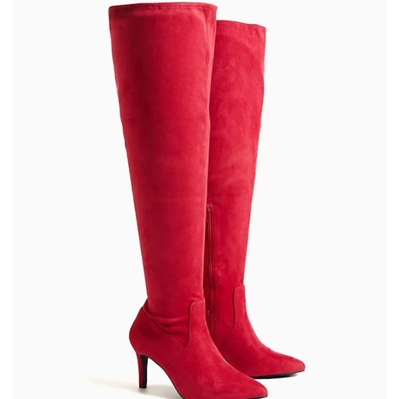 Torrid Red Faux Suede Over Knee Boots 